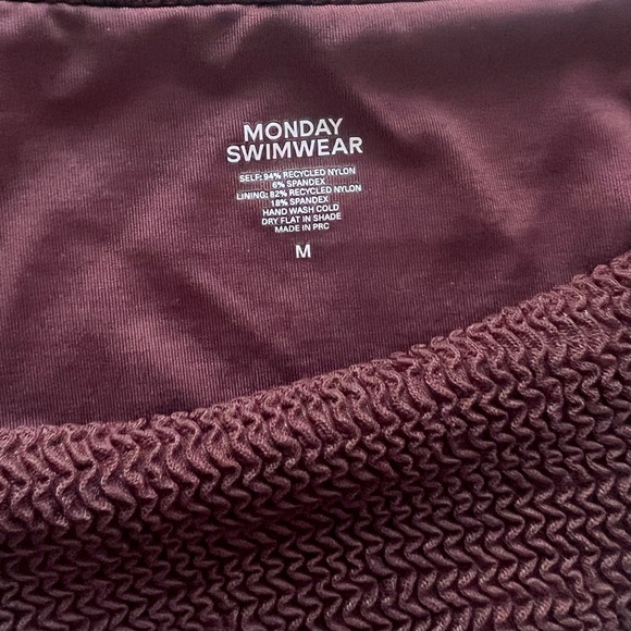 Monday Swimwear Palma Bottoms Shaded Oak Crinkle Size: M - Picture 4 of 6